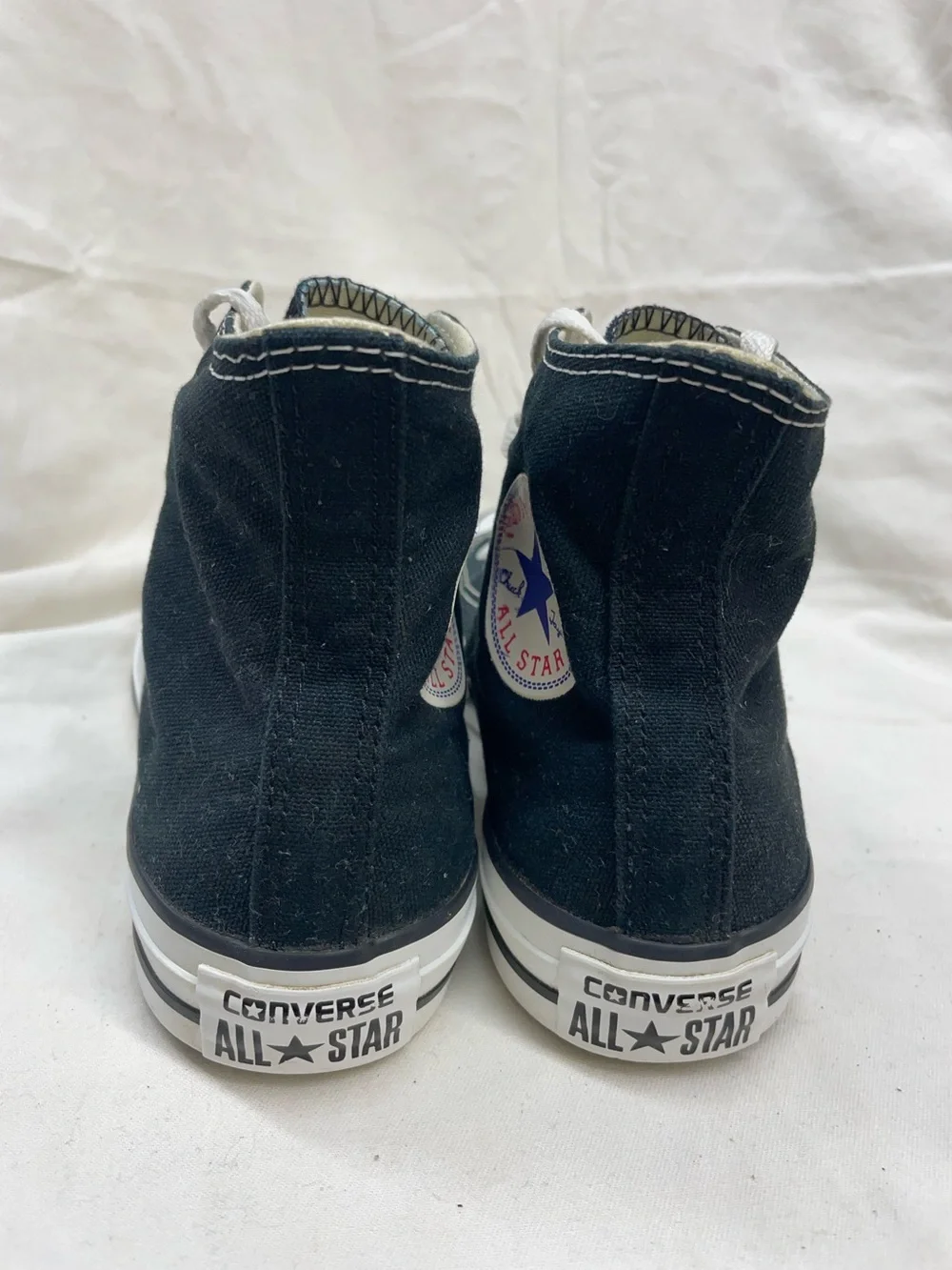 Converse All Star Classic High-Top Kids Sneakers in Black with White Laces sz 5